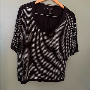 INC International Concepts Studded Black Top Size L
